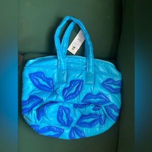 Wildfox Vibrant Blue Puffer Lip Tote